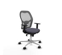 Piqueras y Crespo Chaises de bureau anatomiques avec masseur, style industriel, accoudoirs 1D, mécanisme synchrone 5 positions, soutien lombaire 1D, dossier fixe, couleur noire