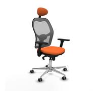 Piqueras y Crespo Chaises de bureau statiques avec dossier fixe, tête fixe, soutien lombaire 1D, accoudoirs 3D, mécanisme synchrone 5 positions, pour personnes grandes et lourdes, couleur