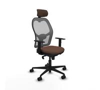 Piqueras y Crespo Jorquera Chaise de bureau élégante en velours avec dossier fixe, tête de lit 2D, soutien lombaire 1D, accoudoirs 1D, mécanisme synchrone 5 positions, pour une utilisation 24 heures