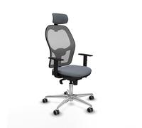Piqueras y Crespo Jorquera Chaise de bureau présidentielle avec dossier fixe, tête de lit 2D, soutien lombaire 1D, accoudoirs 1D et mécanisme synchrone 5 positions, idéal pour table de bureau et