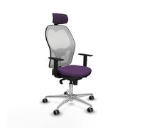 Piqueras y Crespo Jorquera Chaise de bureau super confortable avec dossier fixe, accoudoirs 1D, tête de lit 2D, soutien lombaire 1D, mécanisme synchrone 5 positions, menthe et crème