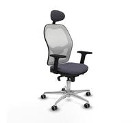 Piqueras y Crespo Jorquera Chaise de posture ergonomique avec dossier fixe, tête fixe, support lombaire 1D, bras 2D, mécanisme synchrone 5 fois, pour 8 heures d'utilisation et poids maximum de