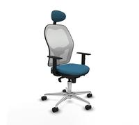 Piqueras y Crespo Jorquera Chaise ergonomique pour personnes hautes avec dossier fixe, tête de lit fixe, soutien lombaire 1D, bras 1D, mécanisme synchrone 5 positions, 120 kg, 8 heures d'utilisation