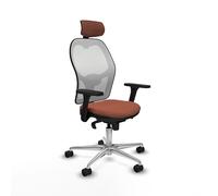 Piqueras y Crespo Jorquera Chaises télétravail avec dossier fixe, tête de lit 2D, soutien lombaire 1D, bras 3D, mécanisme synchrone 5 positions, pour une utilisation 24 heures et un poids maximum de