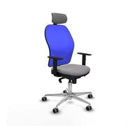 Piqueras y Crespo Jorquera Fauteuil de bureau avec accoudoirs 1D, mécanisme synchrone 5 positions, tête de lit 2D, soutien lombaire 1D, dossier fixe, couleur crème, idéal pour 24 heures d'utilisation