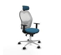 Piqueras y Crespo Jorquera Fauteuil de bureau avec dossier fixe, tête de lit 2D, soutien lombaire 1D, accoudoirs 1D, mécanisme synchrone 5 positions, pour une utilisation 24 heures et un poids maximum