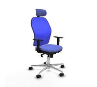 Piqueras y Crespo Jorquera Fauteuil de travail avec dossier fixe, tête de lit 2D, soutien lombaire 1D, accoudoirs 1D, mécanisme synchrone 5 positions, jusqu'à 120 kg, idéal pour télétravail, tapissé