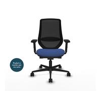 Piqueras y Crespo MARDOS Fauteuil ergonomique Dossier Maille - Accoudoirs 2D - Assise Bleu marine