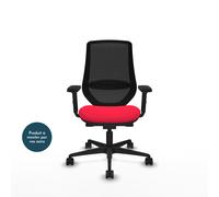 Piqueras y Crespo MARDOS Fauteuil ergonomique Dossier Maille - Accoudoirs 2D - Assise Rouge