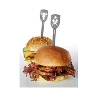 Piques à burgers - Gefu - TORRO - Lot de 2 - Acier inoxydable - Motifs taureau et couperet