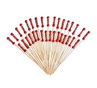 Piques à Cocktail | Brochette avec perle et corde, lot de 100 pièces - -dents de 11,9 cm pour la nourriture,Pour Cocktail, Fête, Mariage, Boissons, Charcuterie, Fruits, Desserts, Cuisine, Bar