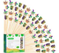 Piques à cocktail de Mardi Gras pour carnaval, bal masqué, pics à fruits décoratifs pour apéritif, charcuterie, nourriture, sandwich, cupcakes, décorations de fête à thème