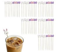 Piques à Cocktail de Pâques,100 Pièces de Décorations de Cocktail Lapins et Œufs,Piques Lapin de Pâques - pour les fêtes de printemps, plats, boissons, gâteaux, sandwichs, intérieur et