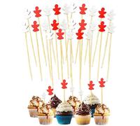 Piques à cocktails de Noël, brochettes de cocktail de Noël | Sélection de cocktails de vacances | 100 x apéritifs, flocons de neige pour sapin de Noël, dents Santa Elk Snowman Party -dents