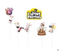 Piques à gâteau - PTIT CLOWN - Lapins Crétins - Lot de 6 - Plastique - 20 cm