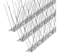 Piques anti-pigeons avec base en acier inoxydable pour balcon, toits et fenêtres, pour protéger les mouettes, les écureuils, les pigeons et les petits oiseaux, couverture de 2,5 m