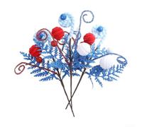 Piques Décoratifs Glitterés 3 pour Couronnes Piques Décoratifs | Couleurs vives , pour idéal pour fête nationale, mémorial day, décoration patriotique annuelle(A)