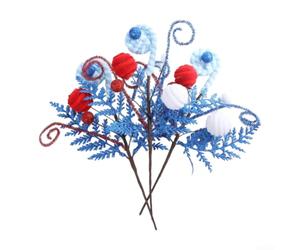 Piques Décoratifs Glitterés 3 pour Couronnes Piques Décoratifs | Couleurs vives , pour idéal pour fête nationale, mémorial day, décoration patriotique annuelle(A)