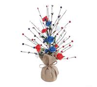 Piques festifs en soie rouge blanc bleu pour centre de table 4 juillet 42 cm