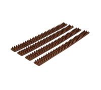 Relaxdays Piques pour Murs et barrières, Lot de 8 rangées, gouttières, Anti-Oiseaux, Anti-Pigeons, Longueur Totale: 4 m, Marron