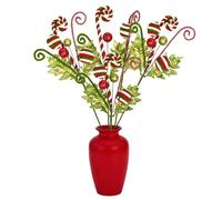 Piques Pour Sapin De Noël,5 Pièces Piques Décoratives Cannes En À Paillettes,Branches Décoratives de Sapin de Noël - pour Arrangements Floraux Couronnes Guirlandes Centres de Table Manteau Vase