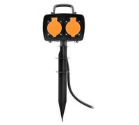 Zenitech Multiprise piquet 2 prises 16 A 1,5 m avec programmateur