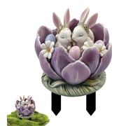 Piquet 2d Bunny Lawn - Bunnies Eggs Easter Yard Stake | 22 x 28 cm Joli pari de lapin plat, pari de jardin de lapin en acrylique, paris de patio de lapin acrylique 2D de Pâques pour la décoration