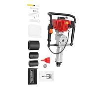 Piquet à essence à 2 temps, 52 cm³, poteau en T, portable, haute résistance, avec manchons de 55/70/100 mm, énergie d'impact 45J, refroidissement à air monocylindre