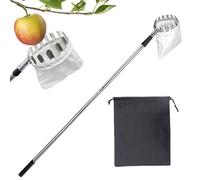 Piquet à Fruits en Acier Inoxydable avec, poignée télescopique, 160 cm de Long, avec Manche léger et Sac de Rangement pour récolteuse de Cerises, Baies, Orange, Citron, poires