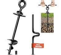Piquet Ancrage pour Chien à 360°, 12mm Ancrage au Sol pour Chien pouvant Supporter jusqu'à 220lbs pour Petit, Moyen ou Grand Chien, Piquet pour Chien pour Le Patio, Camping, Plage(Noir)
