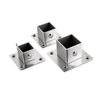 Piquet Cloture Base de bride connecteur tube carré en acier inoxydable | 1/2 ensembles de clôture à joint de coin coudé 25/30/35 mm(20MM 2PCS)
