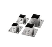 Piquet Cloture Base de bride connecteur tube carré en acier inoxydable | Pinces de rail de clôture à joint d'angle extérieur 2 pièces(20 x 20mm)