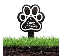 Piquet commémoratif - Décoration de jardin commémoratif de cimetière - commémorative pour la perte des animaux de compagnie en plein air - Décoration de tombe de jardin - Empreinte de patte de