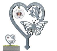 Piquet commémoratif en forme de cœur avec papillon - Décoration de jardin avec mots pour intérieur, extérieur, jardin, pelouse, maison, chambre
