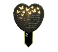 Piquet commémoratif en forme de papillon en acrylique imperméable avec poème gravé pour souvenir de perte 20 cm
