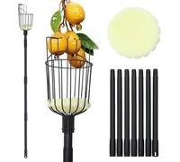 Piquet cueilleur de fruits avec panier - 329 cm Adjustable Tree Gardening Supplies with Stainless Steel Handle Apple Picker Fruit Grabber Reach Tool for Mango Pear Orange Avocados Fruit Picking