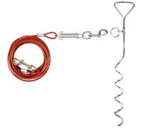 Piquet d'attache pour chien avec cable Flamingo Igla Argenté 46 cm