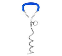 Piquet d'attache pour Chien en Spirale de 40, 6 cm, en Acier Robuste de 9 mm, avec Anneau Fixation Rotatif, Piquet Ergonomique pour Laisse Chien, pour Le Camping, Le Sol, Le Jardin, Le Pique