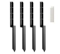 VEVOR Kit de réparation de poteau de clôture, 4 pcs, support de poteau en acier robuste, intérieur 51 x 51 mm, piquet d'ancrage au sol pour réparation de poteau de clôture en bois incliné ou cassé