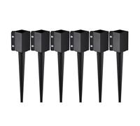 Piquet de Clôture - VEVOR - Piquet d'ancrage support de clôture en métal 6 pcs 610 x 113 x 113 mm,intérieur 89 x 89 mm,Noire