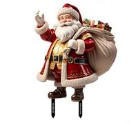 Piquet de décoration de cour de Noël avec motif carte de jardin festif, décoration extérieure résistante aux intempéries pour cour et pelouse, insertion facile au sol pour l'atmosphère de saison des