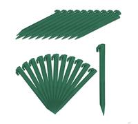 Piquet de fixation, lot de 64 sardines de tente, piquets d'ancrage, pour sol et jardin, 31 cm de long, plastique, vert