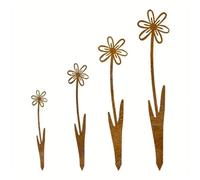 Piquet de fleurs traditionnel en fer résistant aux intempéries et art de la cour de vacances pour une utilisation facile en extérieur Décoration de jardin en métal antirouille