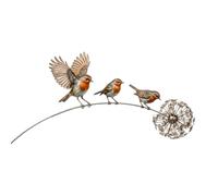 Piquet de jardin à trois oiseaux en métal pour pots de porche lignes de pelouse et présentation de la terre