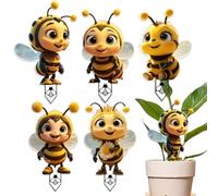 Piquet de jardin décoratif en acrylique 2D en forme d'abeille | Adorable décoration d'art extérieur, jolie décoration de pelouse pour pots de fleurs, ferme, patio, terrasse, allée, pelouse