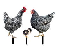 Piquet de jardin décoratif en fer résistant aux intempéries - 3 pics de poule pour paysage - Pâques - Cuisine et pelouse
