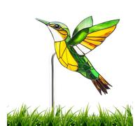 Piquet de jardin en acrylique en forme de colibri - Décoration d'extérieur 2D pour pelouse, terrasse, parc, cactus, pot d'orchidée - Cadeau de Noël