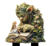 Piquet de jardin en acrylique | Statue de la déesse de la terre de fée d'arbre de jardin, piquets de fée de jardin fantaisistes, insert de sol en acrylique 2D, accessoires d'extérieur, décoration de