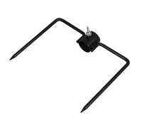Piquet de Jardin en Fer à Deux Dents pour Parasol et Lampe | Installation au Sol Rapide, Maintien Sûr par Tous les Temps, Style Rustique Noir, Usage Jardin Extérieur