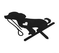 Piquet de jardin en forme de silhouette de chien en fer noir pour décoration de cour extérieure - 17 x 25 cm, décoration de pelouse pour les amoureux des chiens, pour métal durable et résistant aux